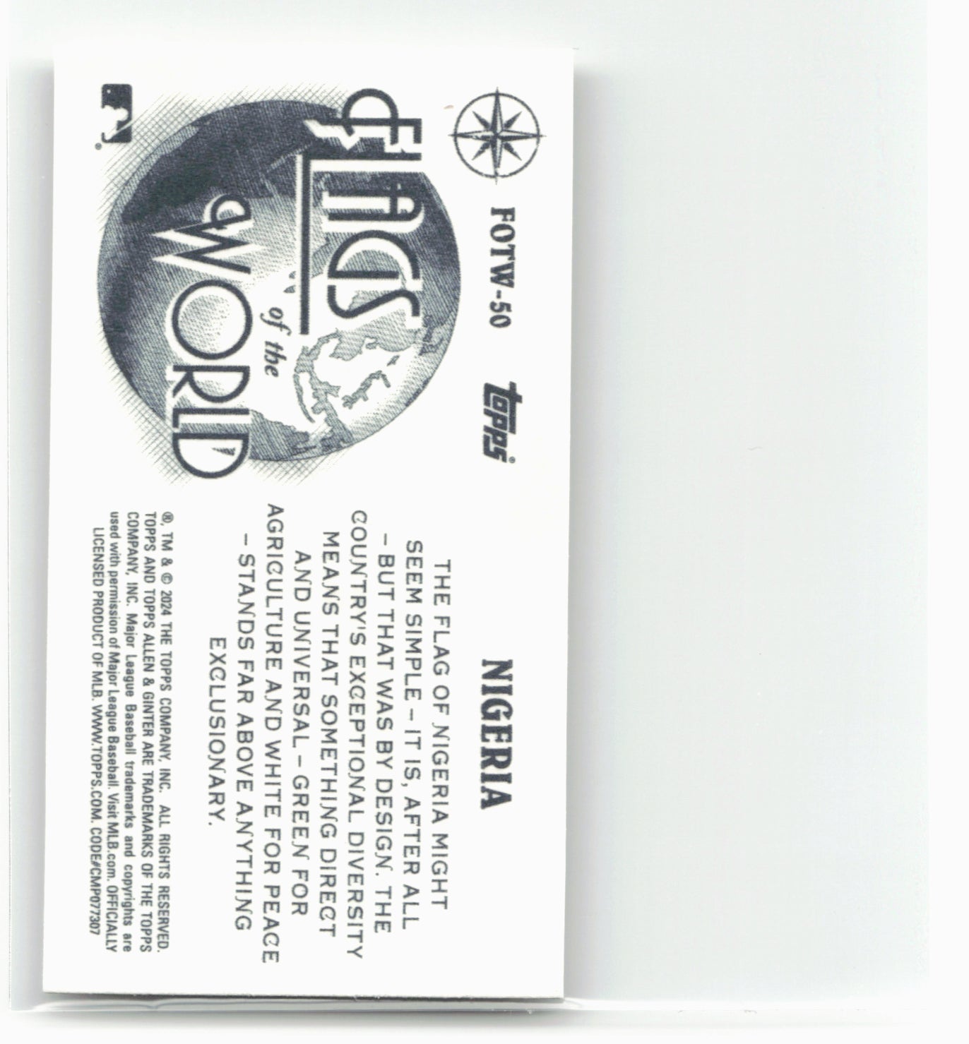 2024 Topps Allen & Ginter #FOTW-50 Nigeria Mini Flags of the World