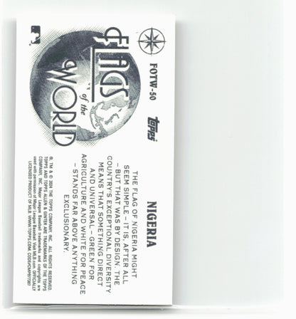 2024 Topps Allen & Ginter #FOTW-50 Nigeria Mini Flags of the World