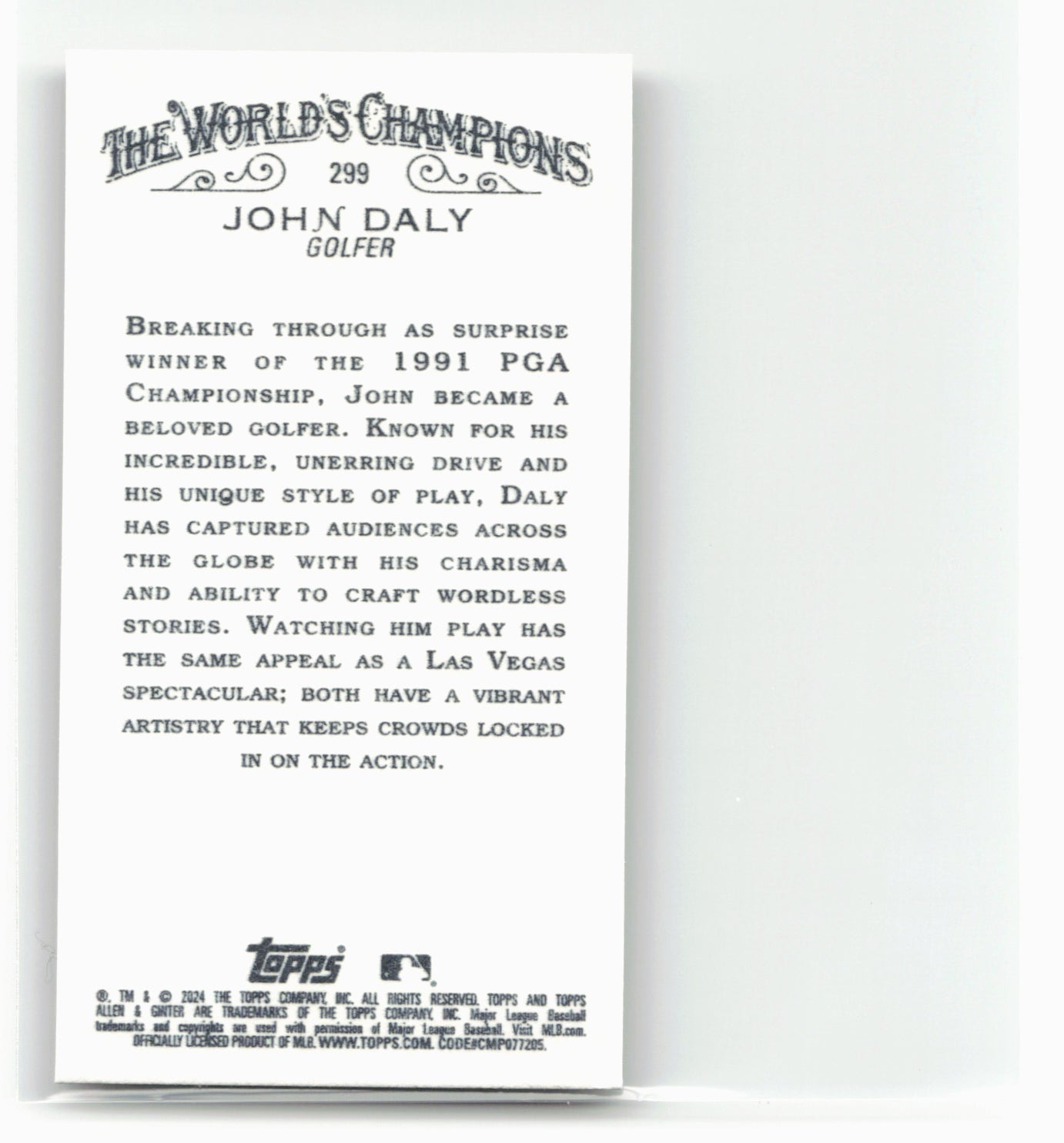 2024 Topps Allen & Ginter #299 John Daly Mini Gold Border