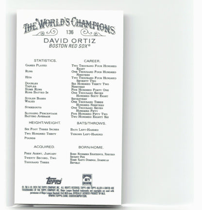 2024 Topps Allen & Ginter #136 David Ortiz Mini Gold Border
