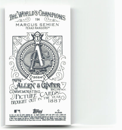 2024 Topps Allen & Ginter #194 Marcus Semien Mini A & G Back