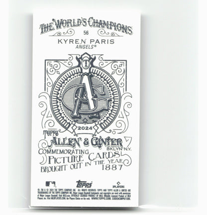 2024 Topps Allen & Ginter #56 Kyren Paris Mini A & G Back