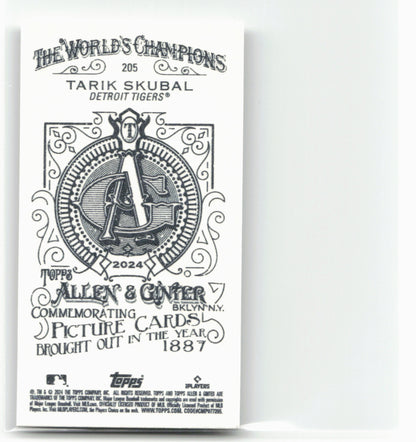 2024 Topps Allen & Ginter #205 Tarik Skubal Mini A & G Back