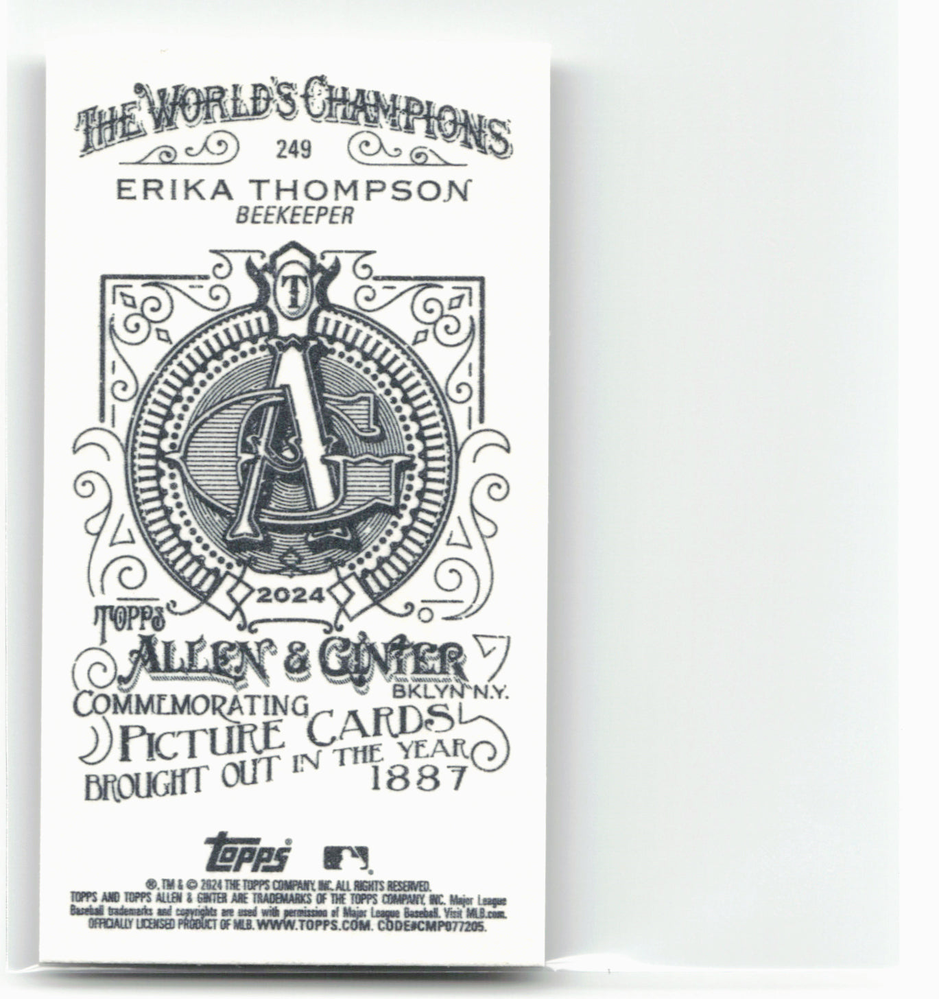 2024 Topps Allen & Ginter #249 Erika Thompson Mini A & G Back