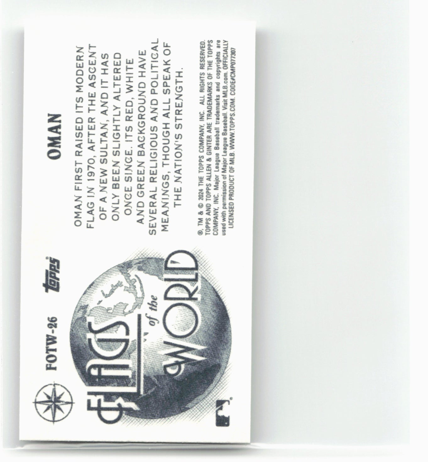 2024 Topps Allen & Ginter #FOTW-26 Oman Mini Flags of the World