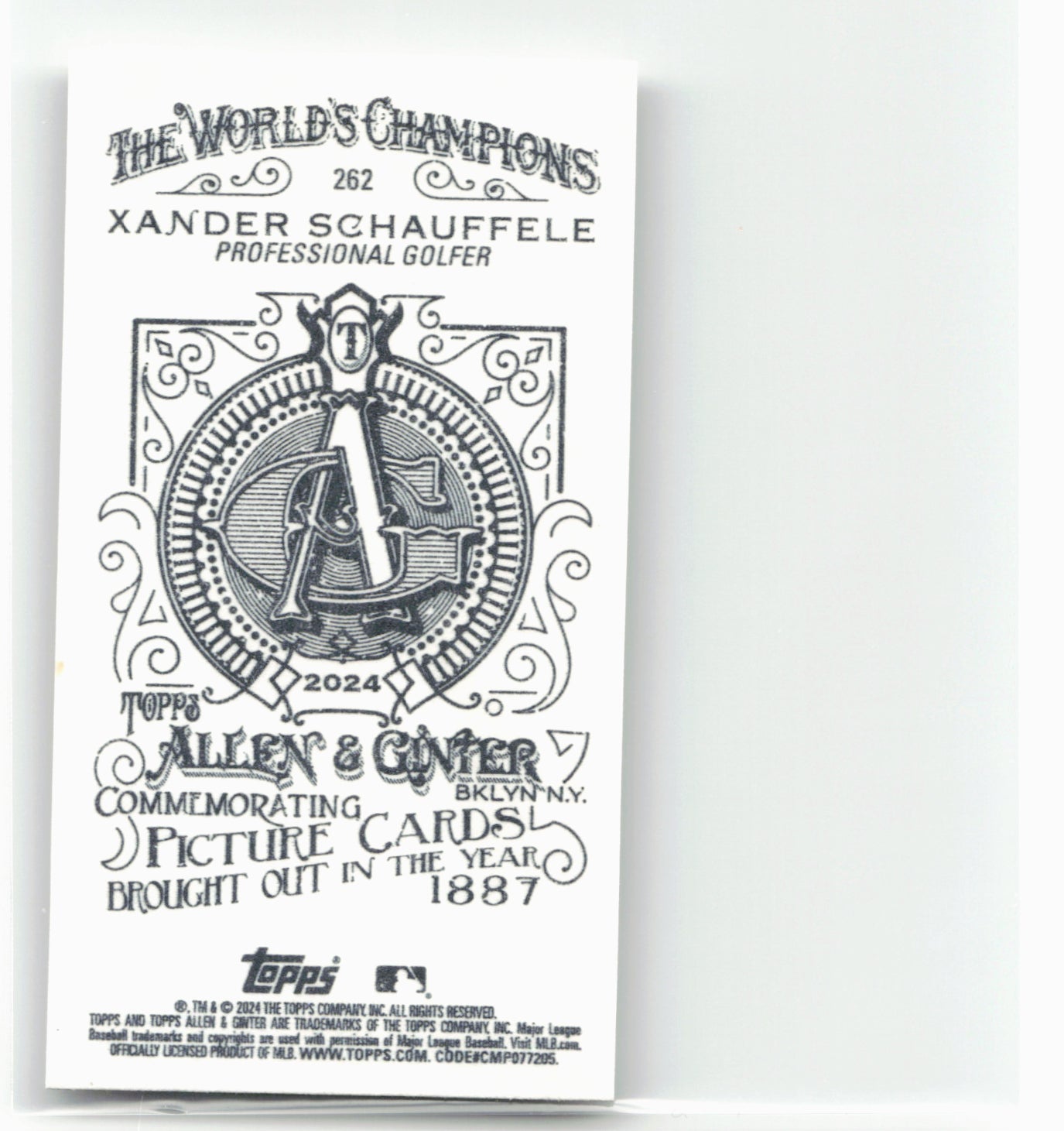 2024 Topps Allen & Ginter #262 Xander Schauffele Mini A & G Back