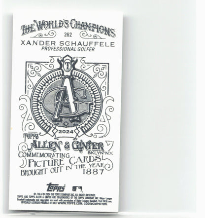 2024 Topps Allen & Ginter #262 Xander Schauffele Mini A & G Back