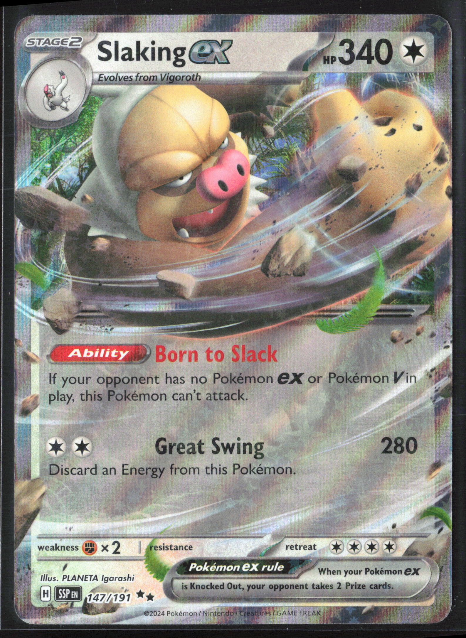 SV08: Surging Sparks #147/191 Slaking ex Holo 27750
