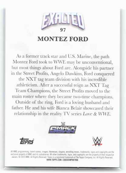 2025 Topps Exalted WWE #97 Montez Ford Aqua