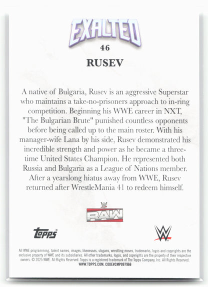 2025 Topps Exalted WWE #46 Rusev