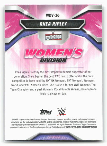 2026 Topps Chrome WWE #WDV-36 Rhea Ripley Women's Division