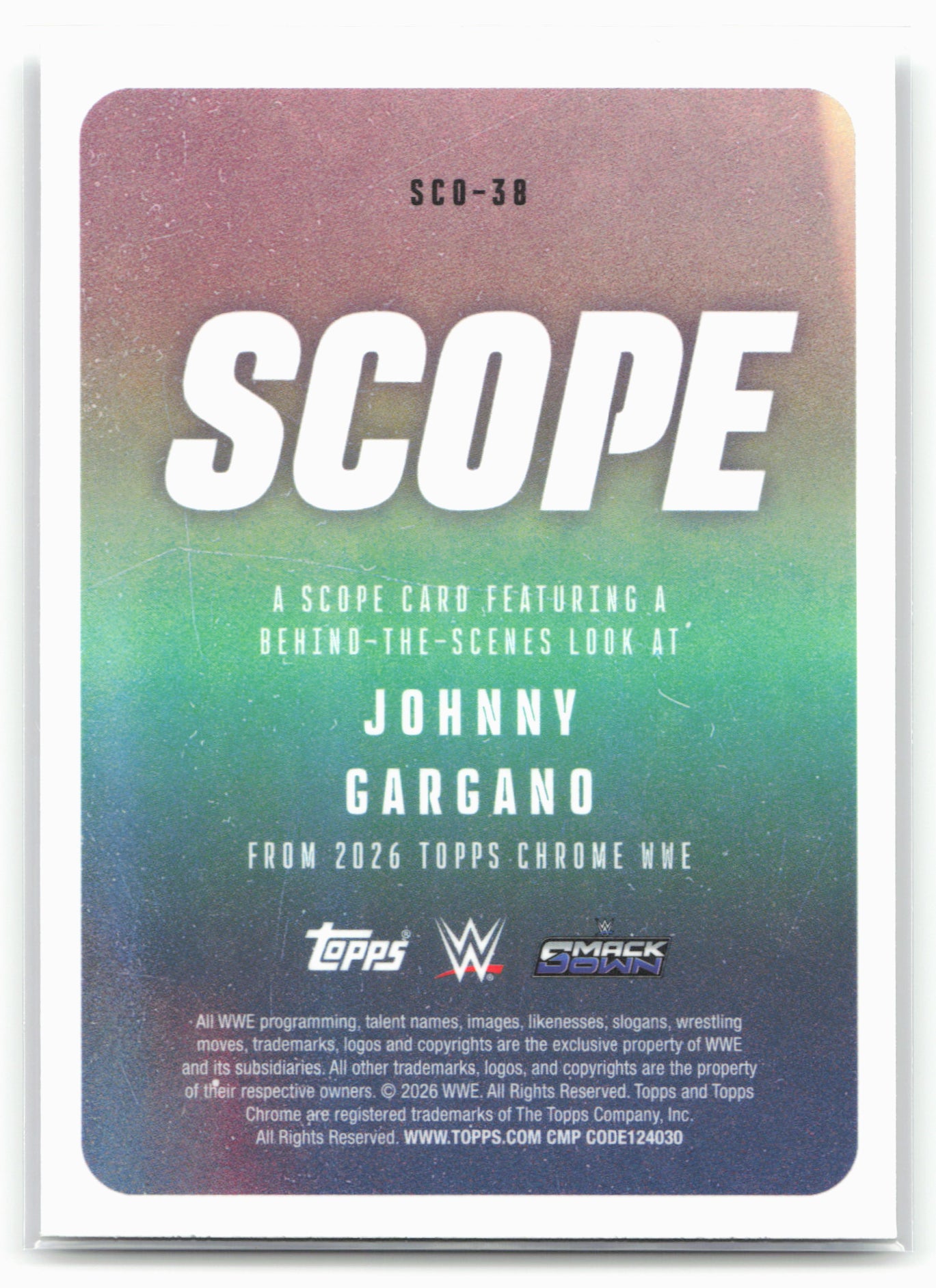 2026 Topps Chrome WWE #SCO-38 Johnny Gargano Scope