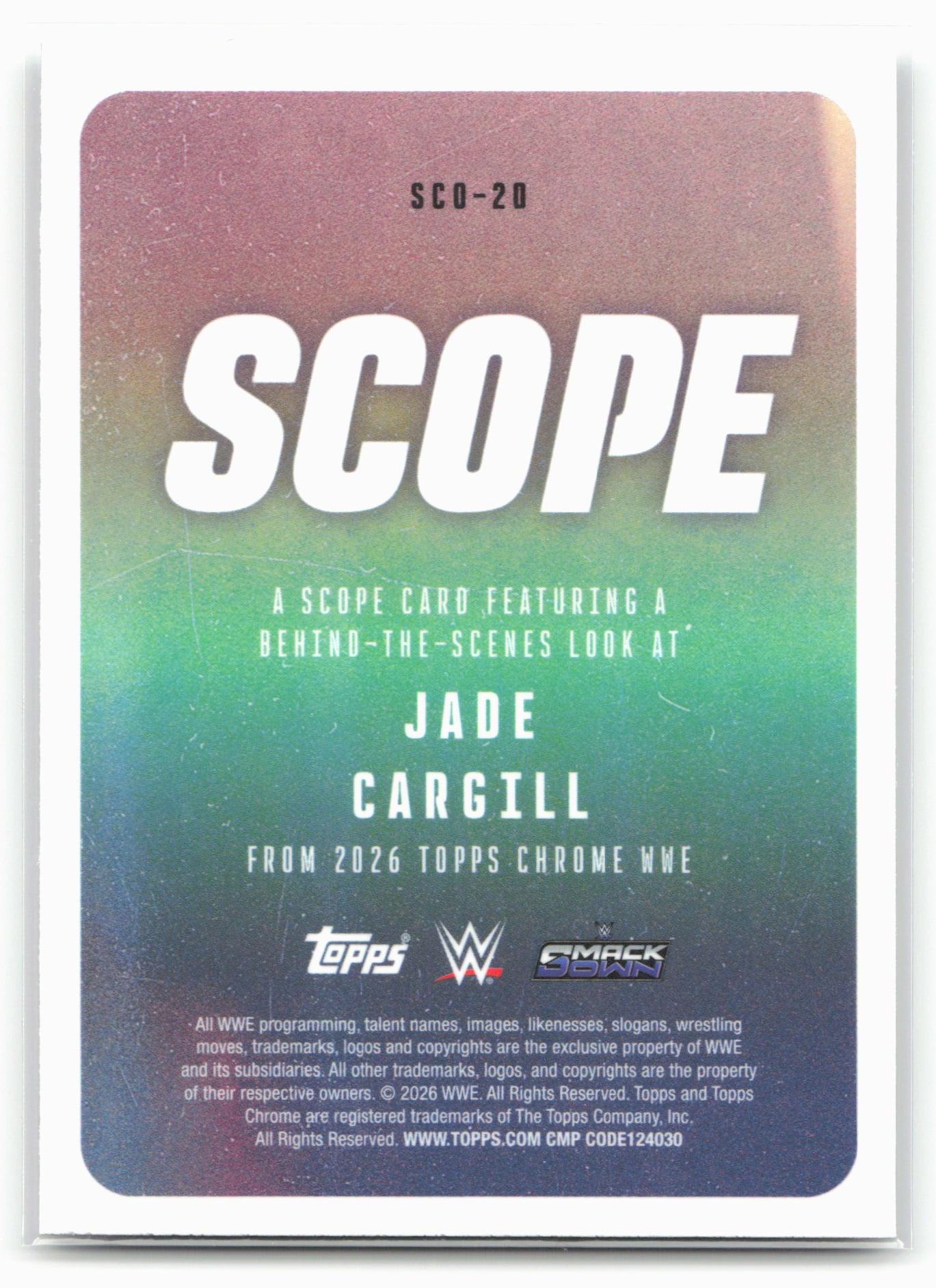 2026 Topps Chrome WWE #SCO-20 Jade Cargill Scope