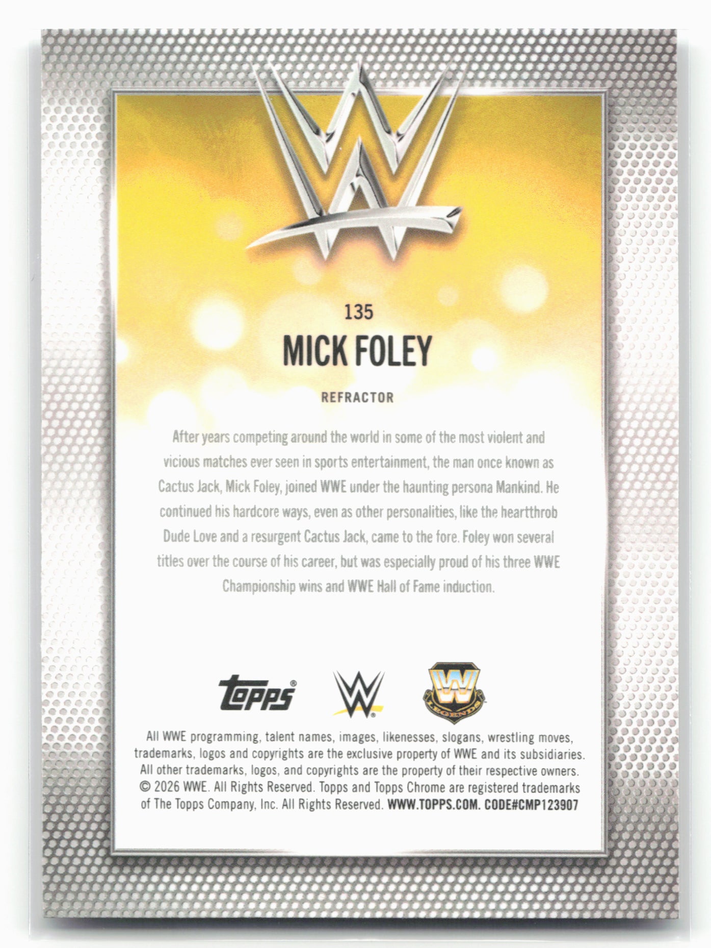 2026 Topps Chrome WWE - Refractor #135 Mick Foley