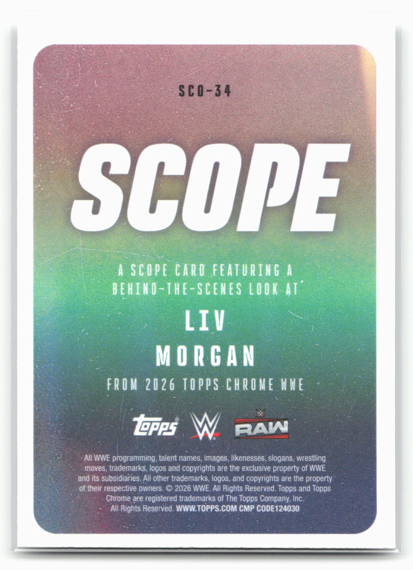 2026 Topps Chrome WWE #SCO-34 Liv Morgan Scope