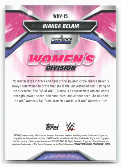 2026 Topps Chrome WWE #WDV-15 Bianca Belair Women's Division