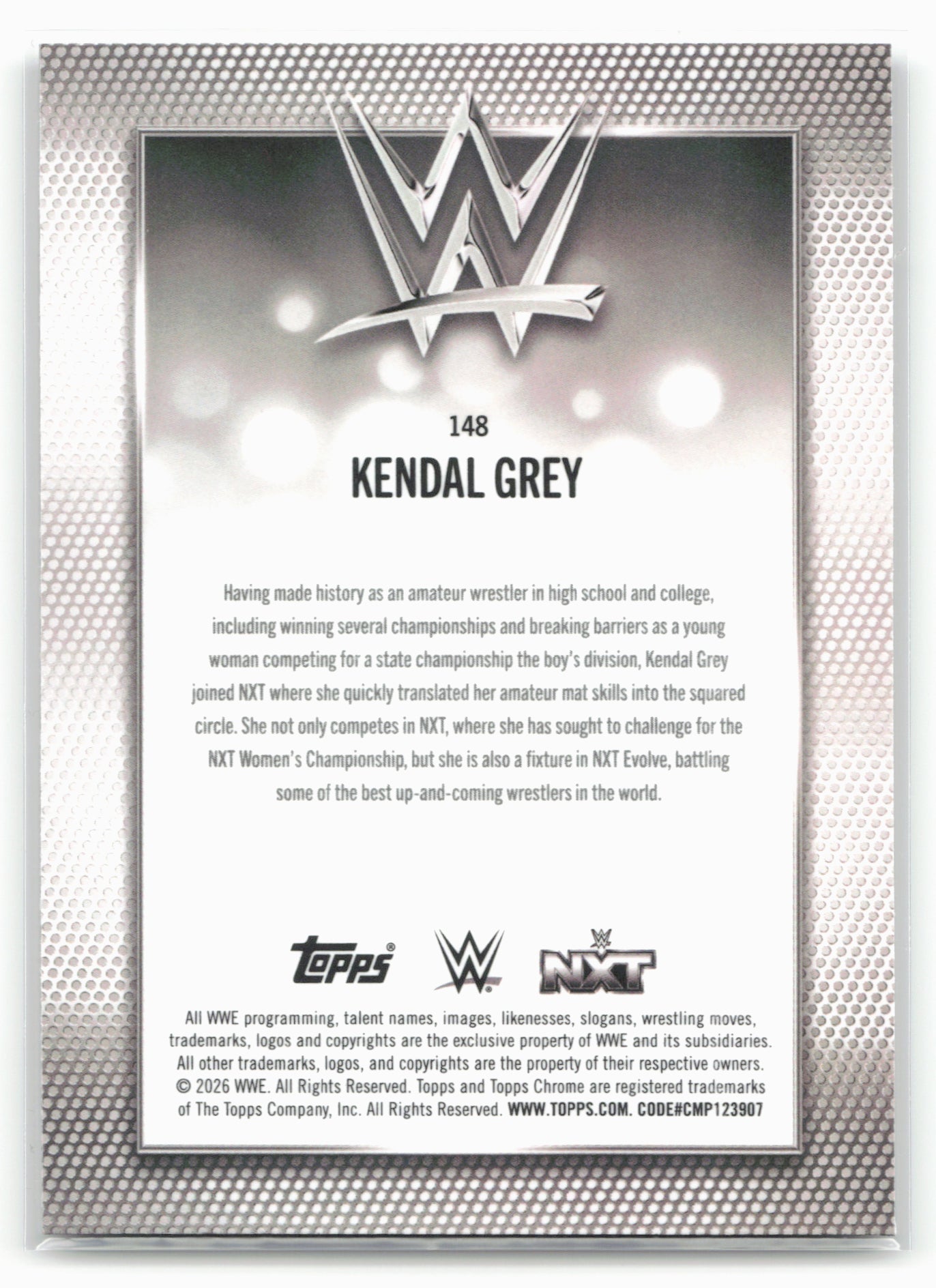 2026 Topps Chrome WWE - Negative Refractor #148 Kendal Grey