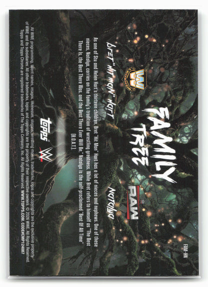 2026 Topps Chrome WWE #FAM-HN Bret "Hit Man" Hart / Natalya Family Tree