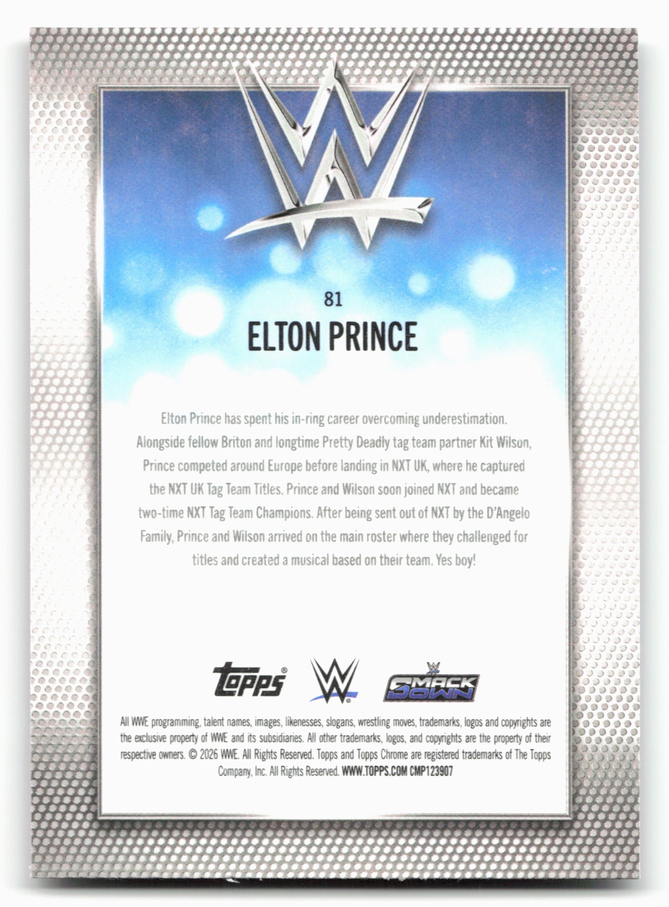 2026 Topps Chrome WWE - Magenta Refractor #81 Elton Prince