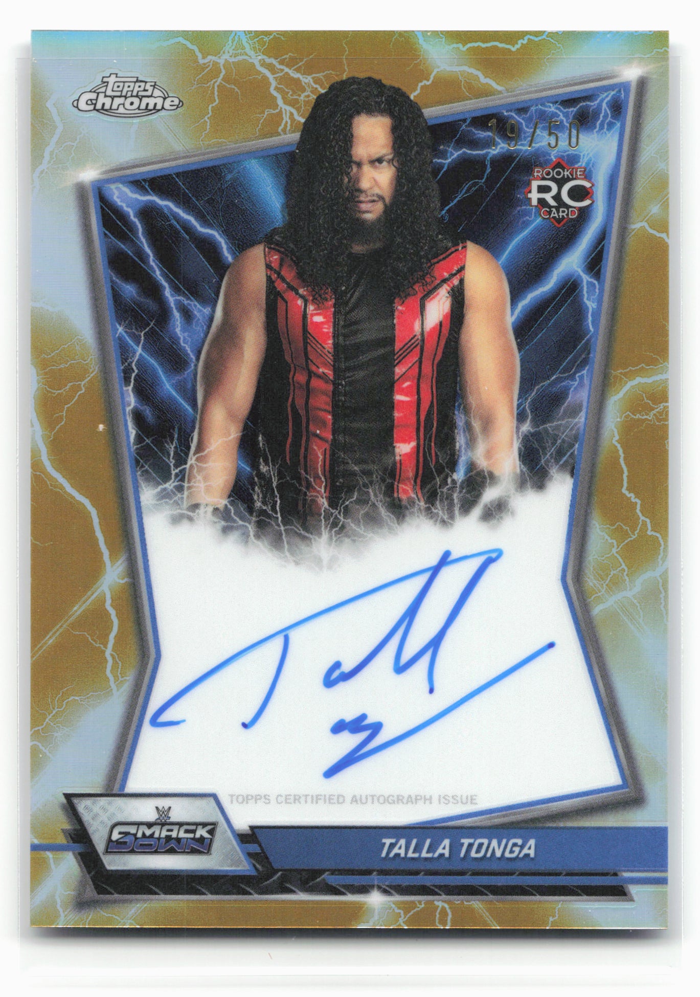 2026 Topps Chrome WWE #BBA-TAL Tala Tonga Autographs Gold Refractor #/50