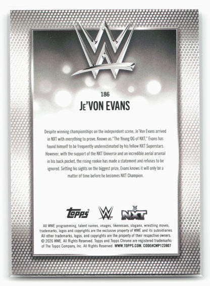 2026 Topps Chrome WWE - Pink Refractor #186 Je'Von Evans