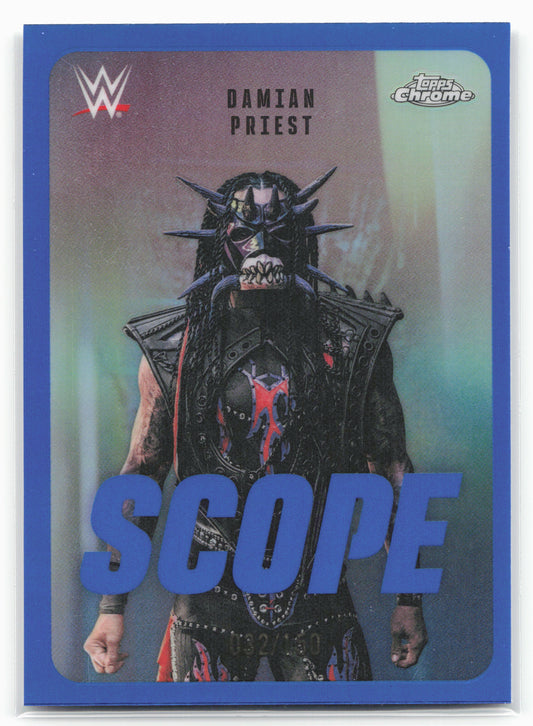 2026 Topps Chrome WWE #SCO-32 Damian Priest Scope Blue Refractor