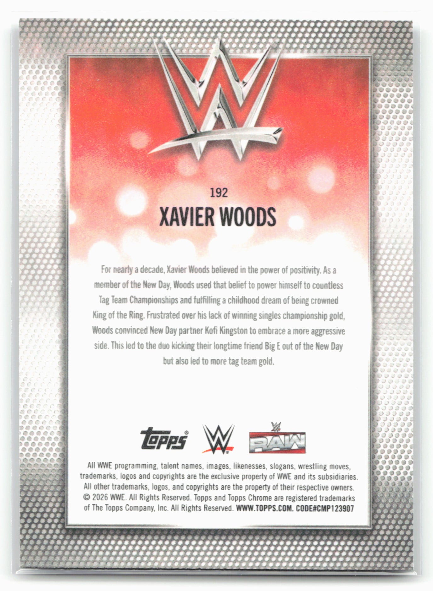 2026 Topps Chrome WWE - Teal Refractor #192 Xavier Woods