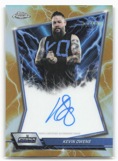 2026 Topps Chrome WWE #BBA-KEV Kevin Owens Autographs Gold Refractor #/50