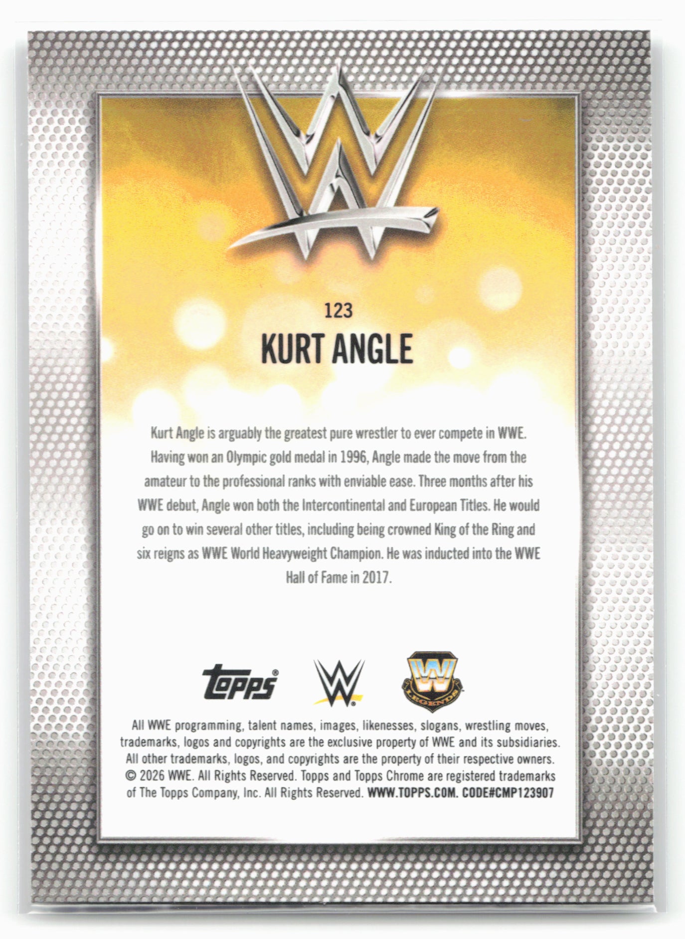 2026 Topps Chrome WWE #123 Kurt Angle