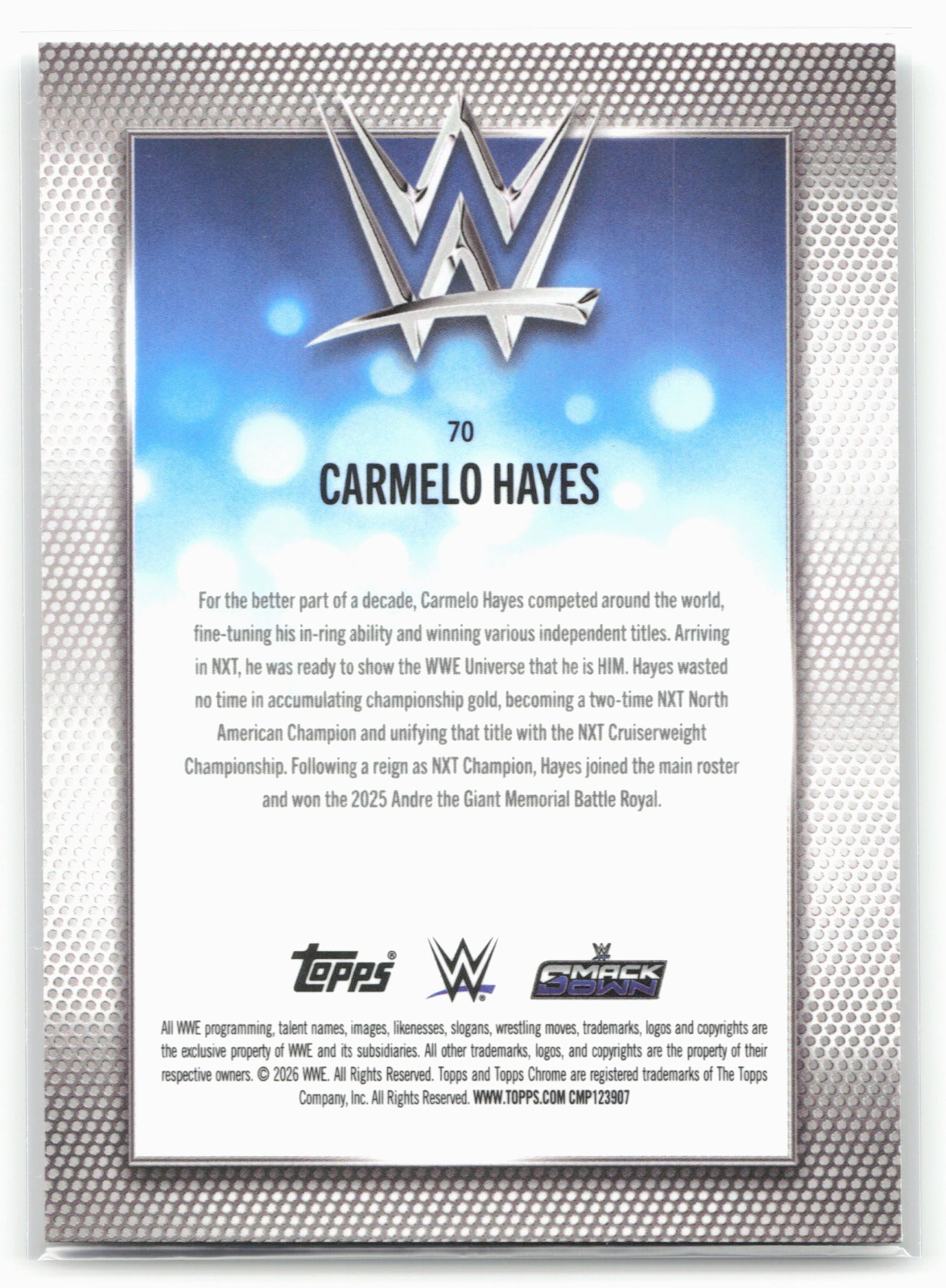 2026 Topps Chrome WWE #70 Carmelo Hayes