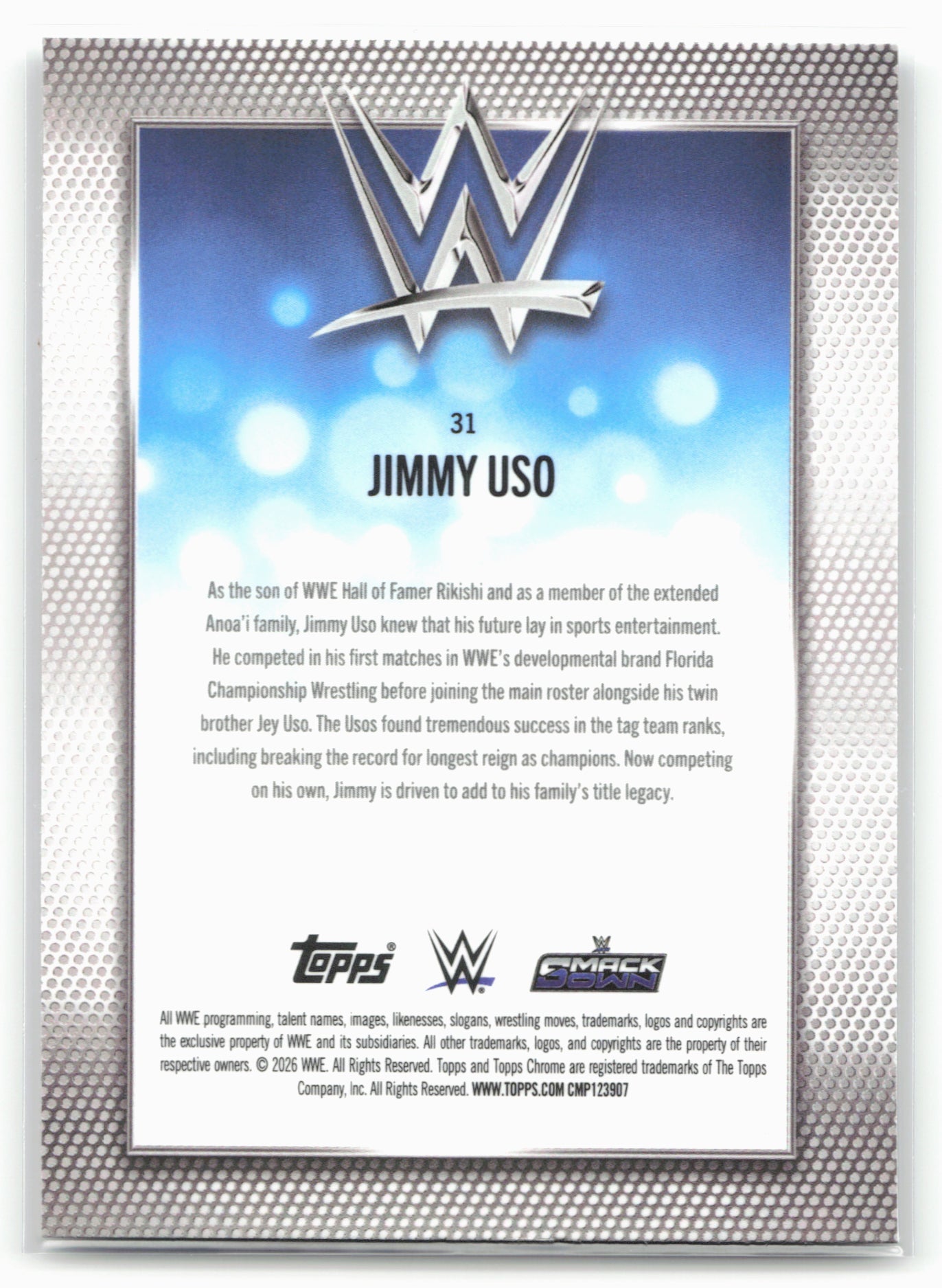 2026 Topps Chrome WWE #31 Jimmy Uso