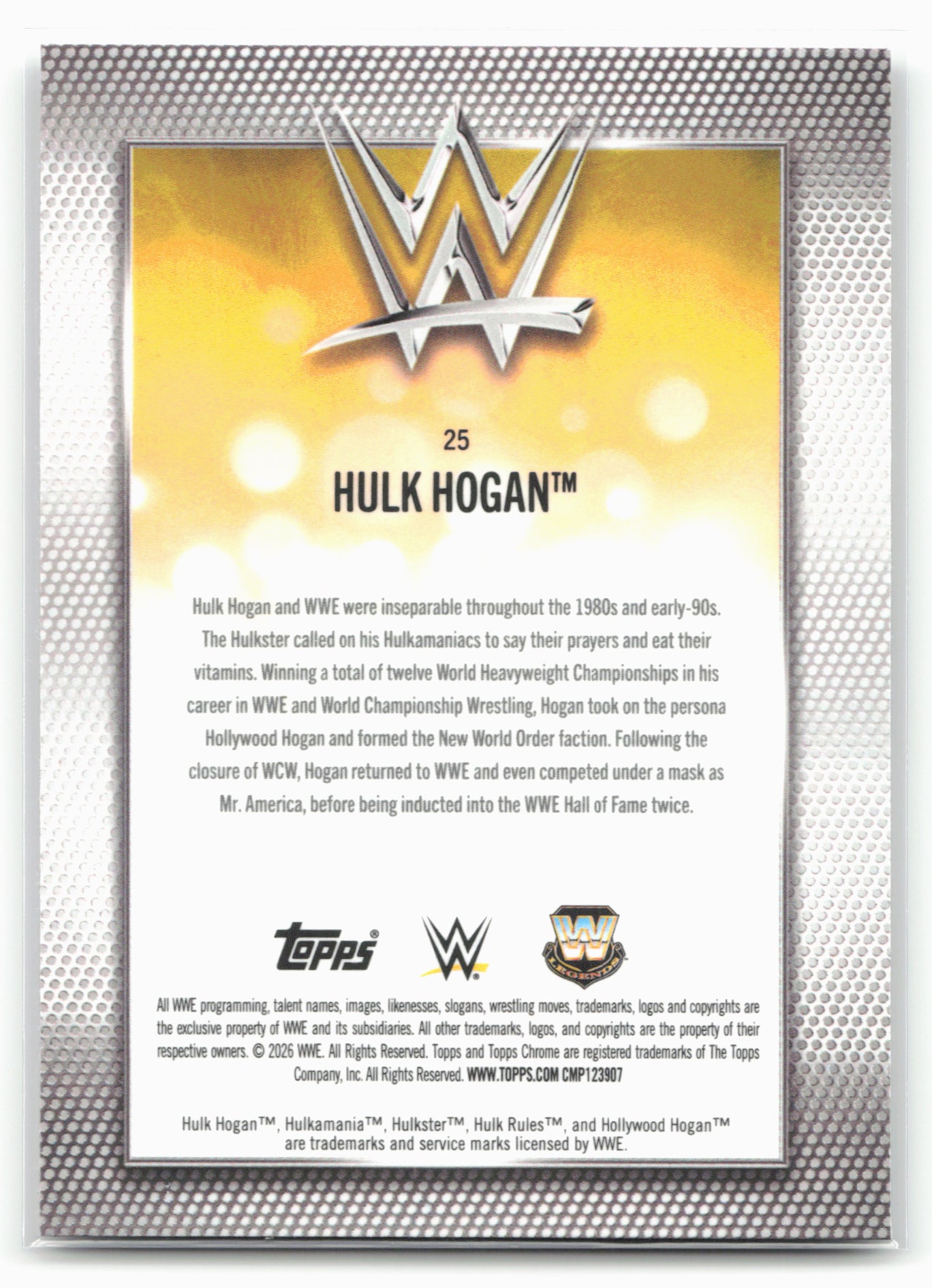 2026 Topps Chrome WWE #25 Hulk Hogan