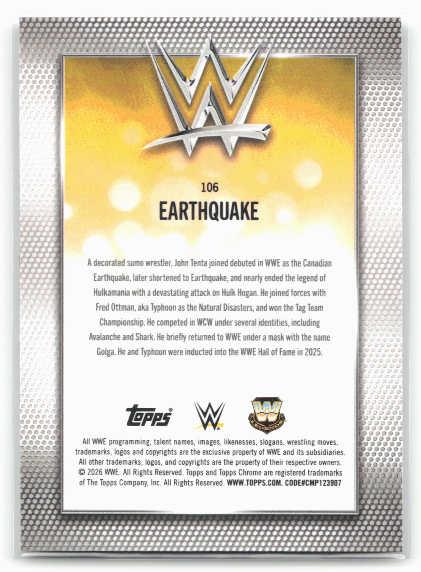2026 Topps Chrome WWE #106 Earthquake