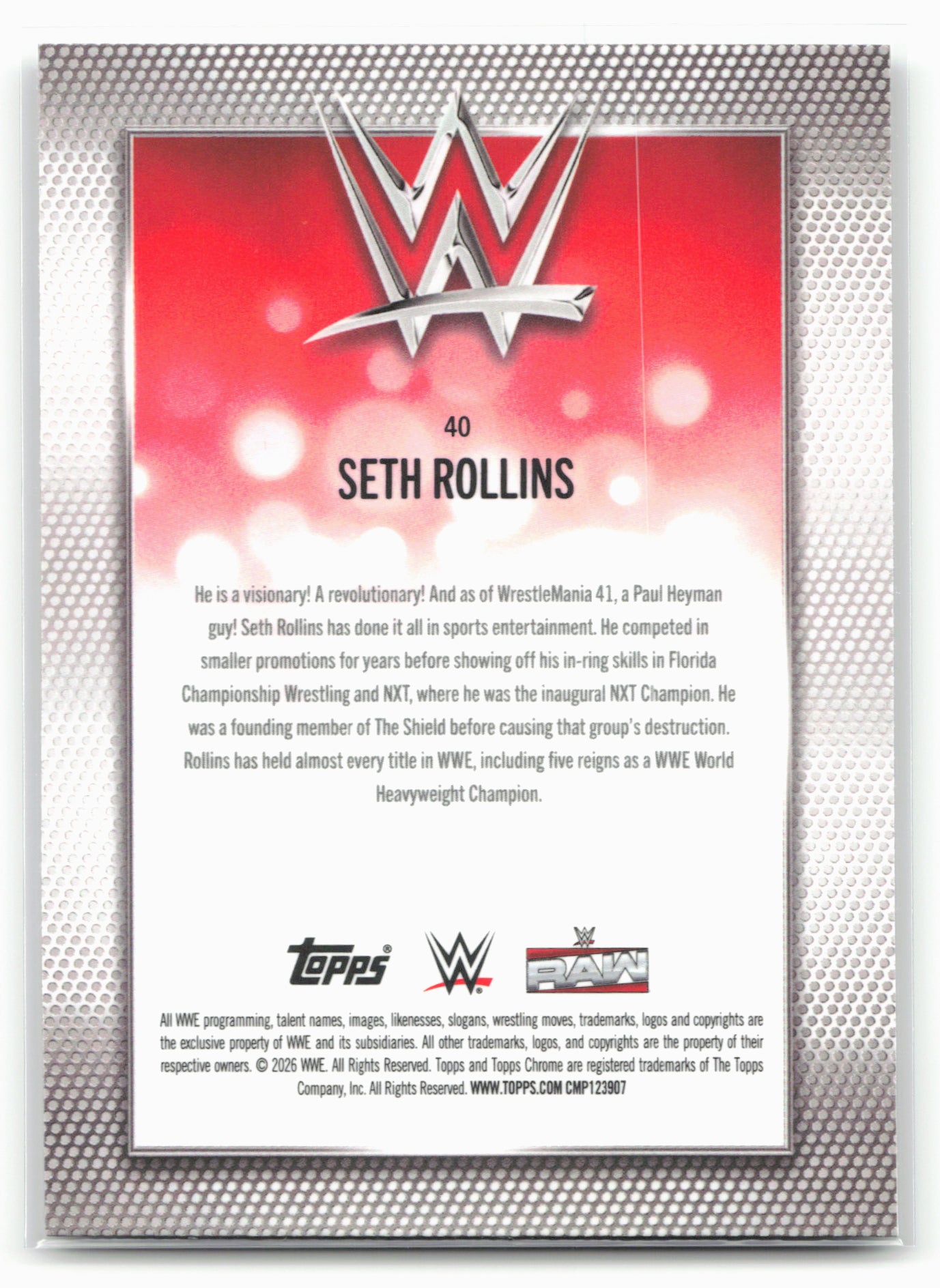 2026 Topps Chrome WWE #40 Seth Rollins