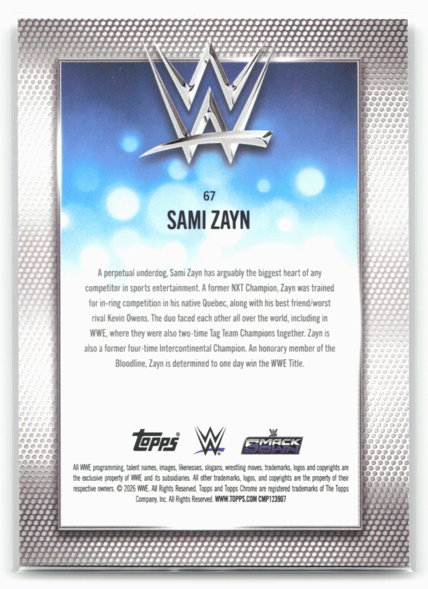 2026 Topps Chrome WWE #67 Sami Zayn