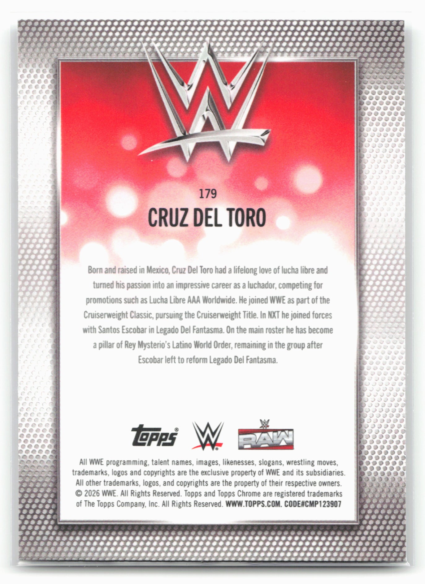 2026 Topps Chrome WWE #179 Cruz Del Toro