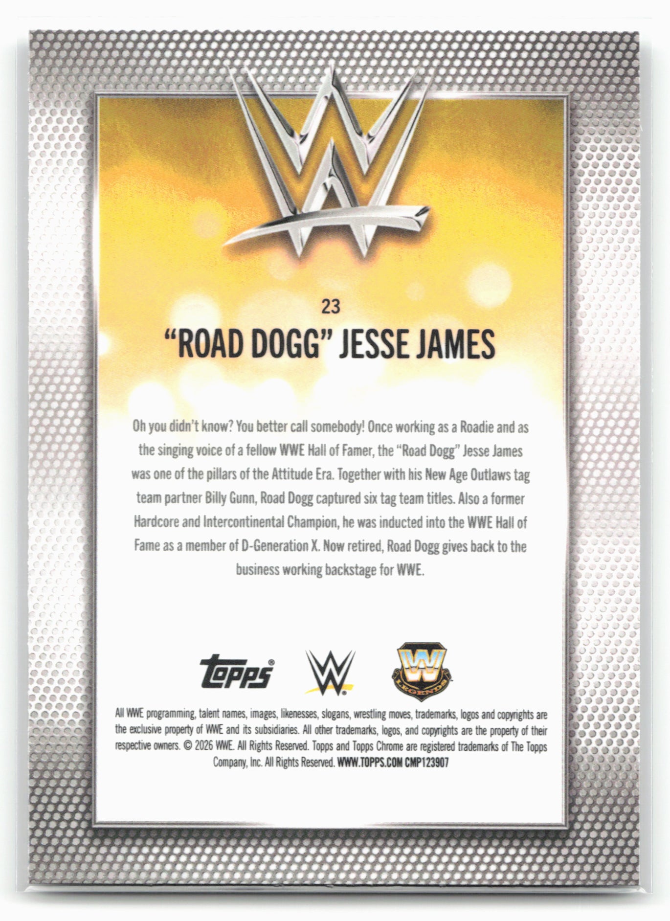 2026 Topps Chrome WWE #23 "Road Dogg" Jesse James