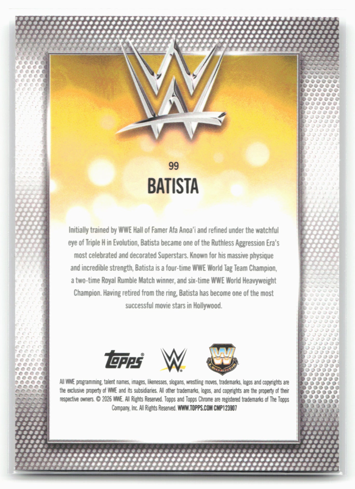 2026 Topps Chrome WWE #99 Batista