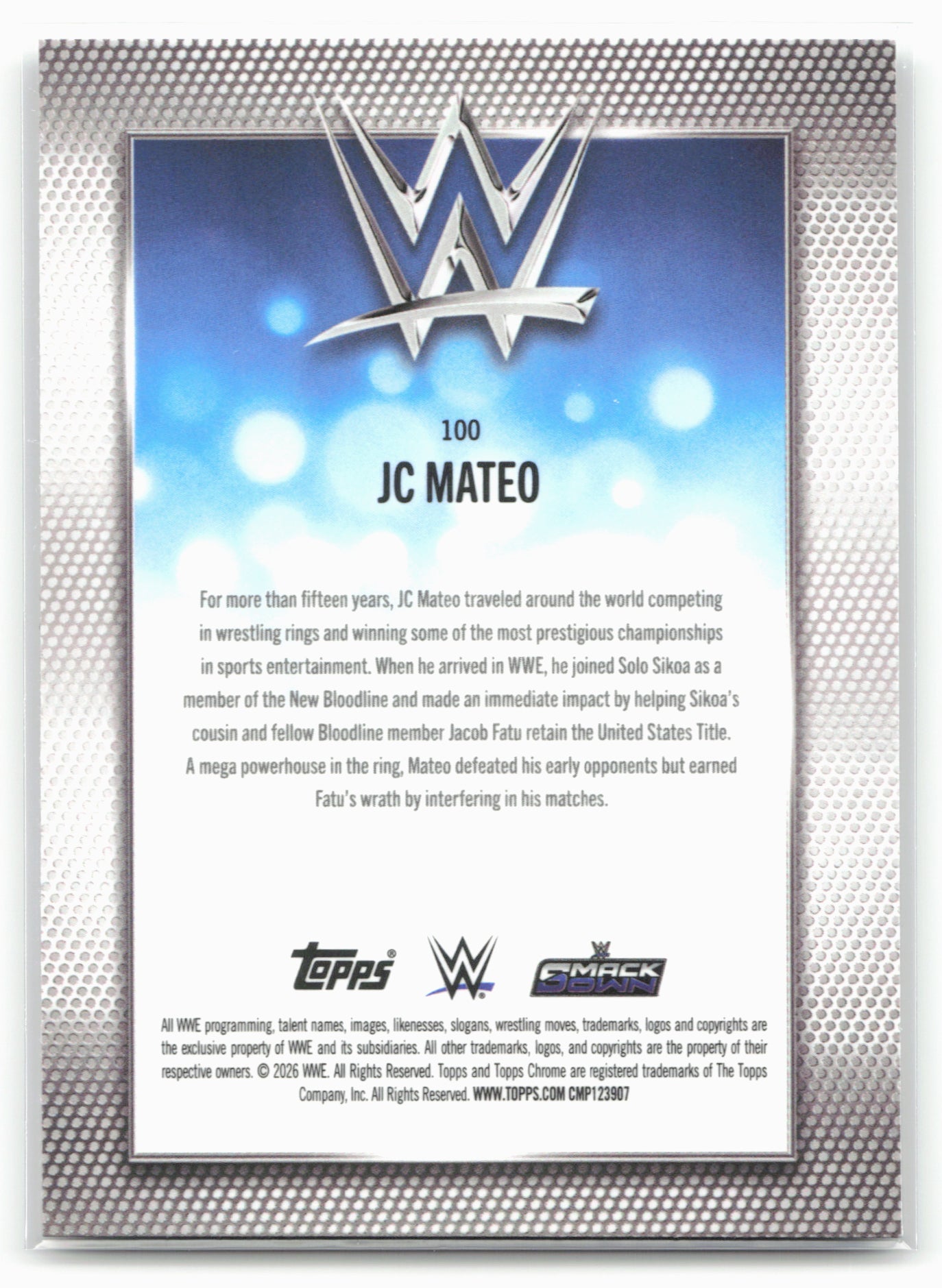 2026 Topps Chrome WWE #100 JC Mateo