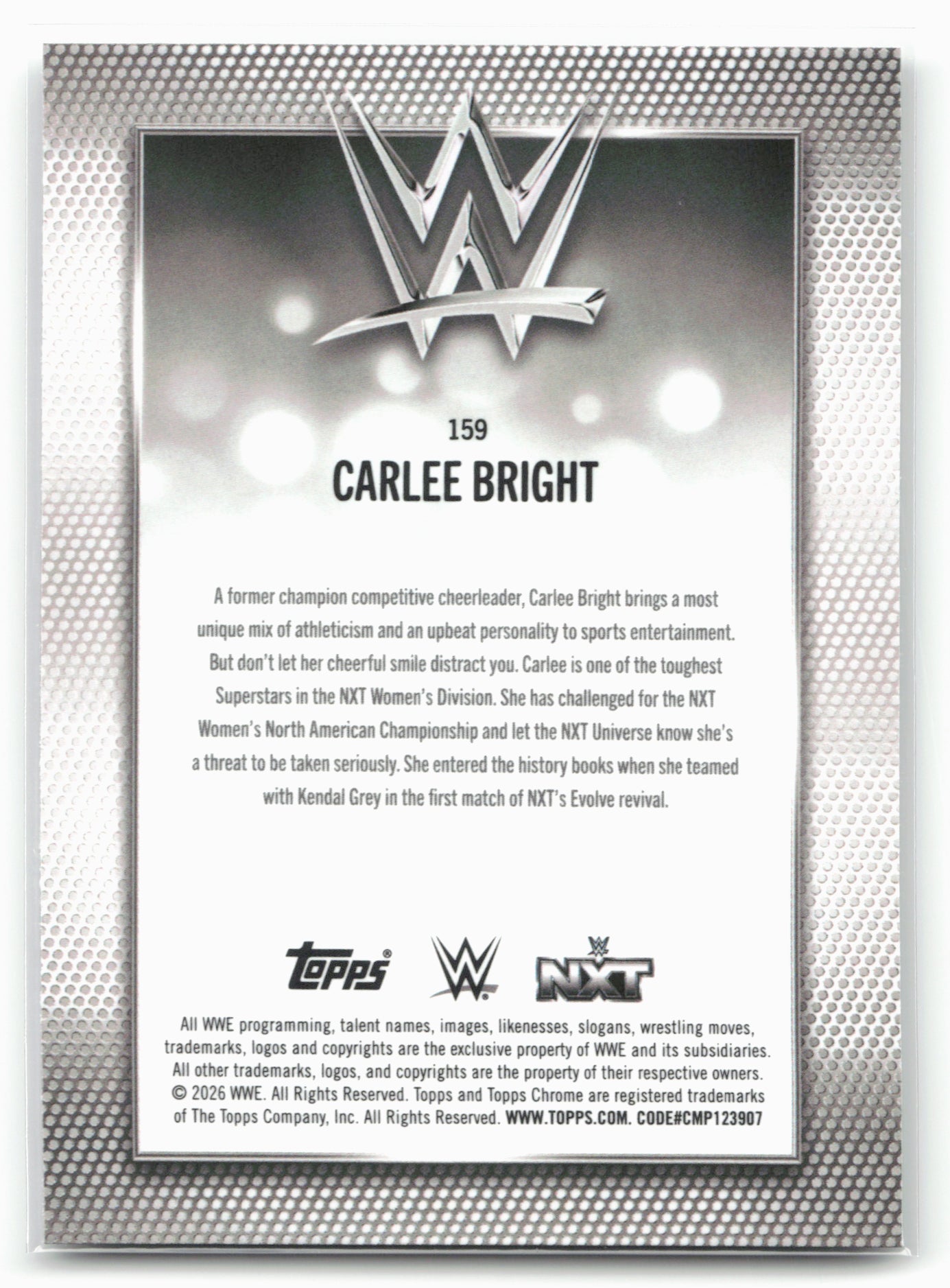 2026 Topps Chrome WWE #159 Carlee Bright