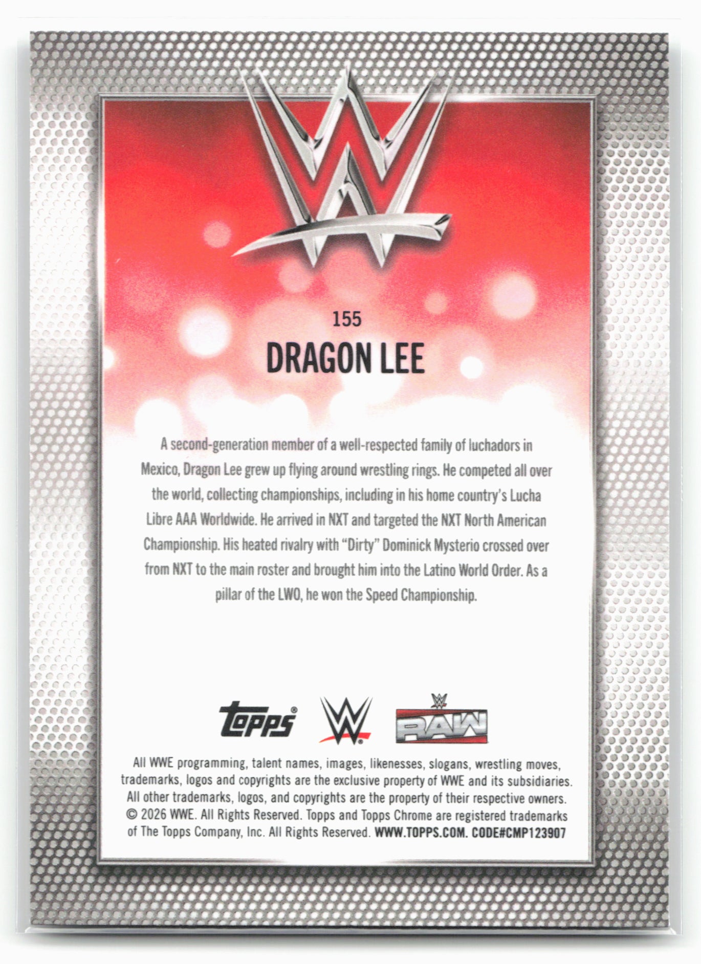 2026 Topps Chrome WWE #155 Dragon Lee