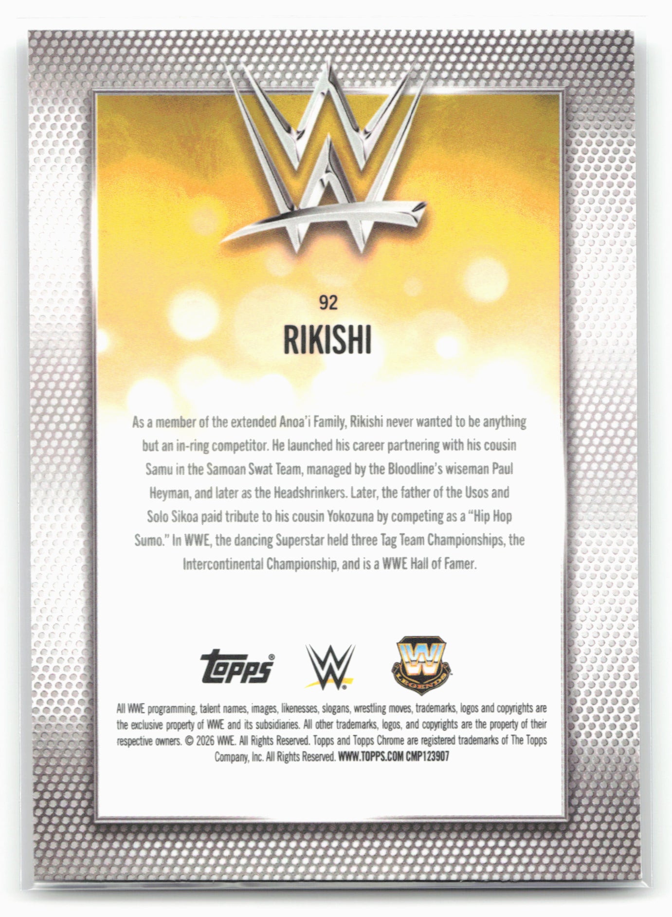 2026 Topps Chrome WWE #92 Rikishi