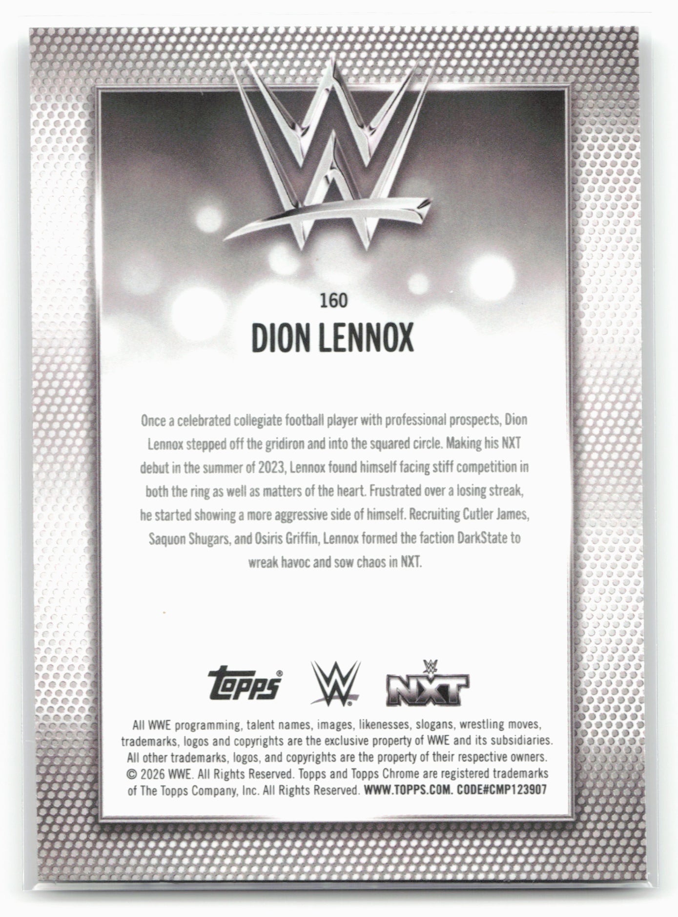 2026 Topps Chrome WWE #160 Dion Lennox