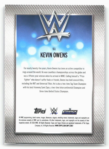 
2026 Topps Chrome WWE #51 Kevin Owens
