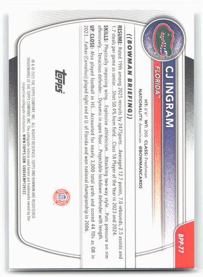 2025-26 Bowman #BPP-77 CJ Ingram Prospects