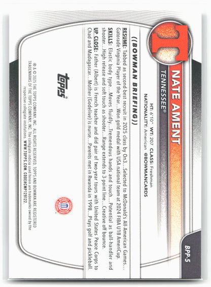 2025-26 Bowman #BPP-5 Nate Ament Prospects