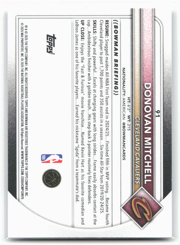 
2025-26 Bowman #91 Donovan Mitchell