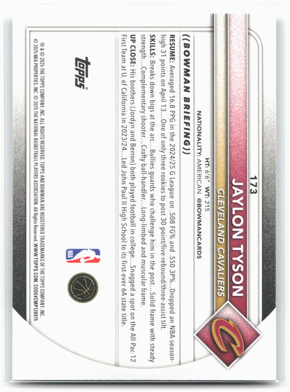 2025-26 Bowman #173 Jaylon Tyson