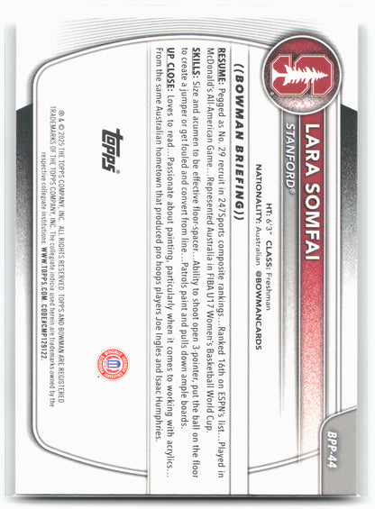 2025-26 Bowman #BPP-44 Lara Somfai Prospects