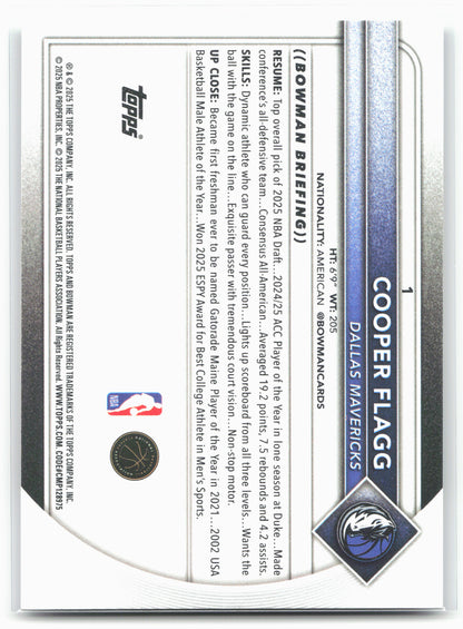 2025-26 Bowman #1 Cooper Flagg